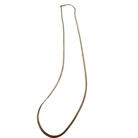 Vintage 14kt Gold Stamped 17" Herringbone Chain Necklace (A5280)